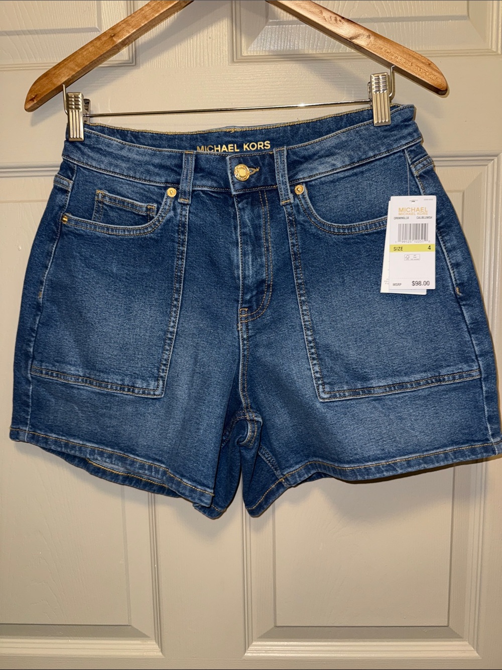 Michael Michael Kors Front Patch Pocket Denim Shorts